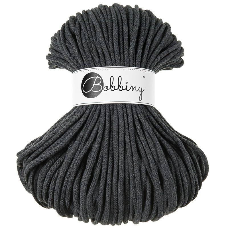 Grey macrame cotton cord 5mm 100m Bobbiny