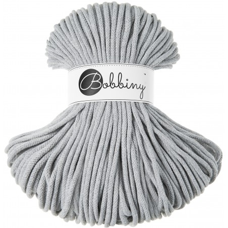 Grey macrame cotton cord 5mm 100m Bobbiny