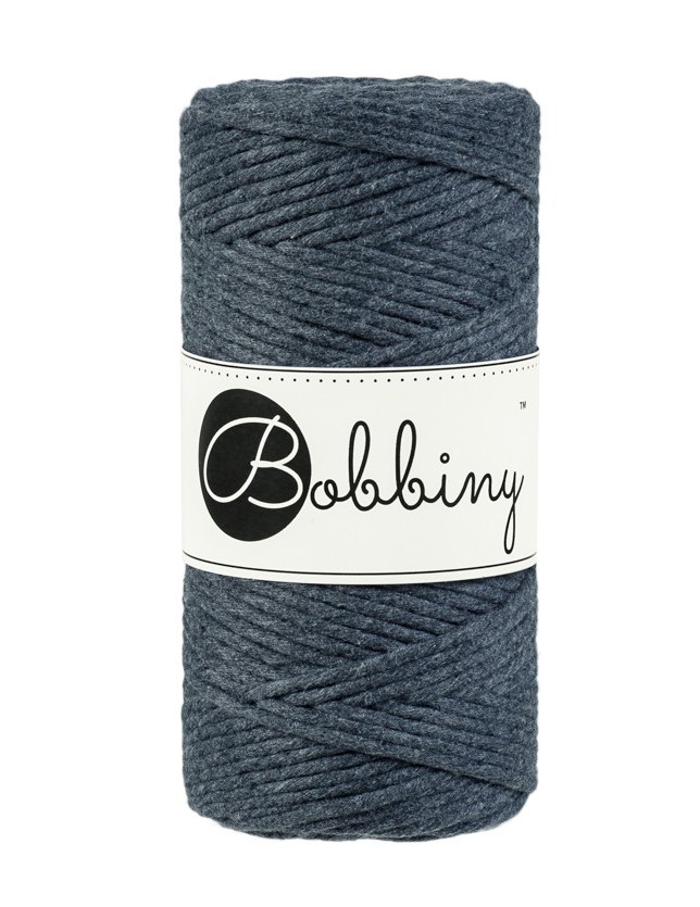 Grafitowy macrame cotton cord 3mm 100m Bobbiny