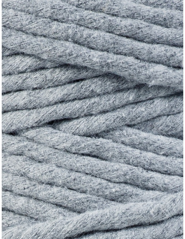 Grey macrame cotton cord 5mm 100m Bobbiny