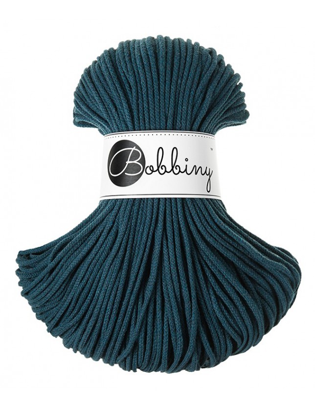 Blue macrame cotton cord 3mm Bobbiny