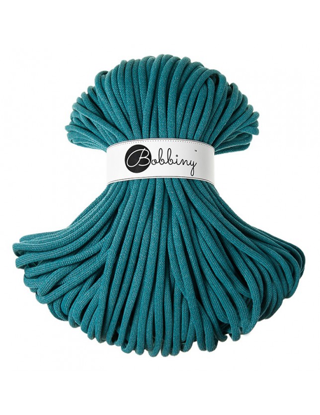 Teal cotton cord 100m 9mm - BOBBINY Jumbo