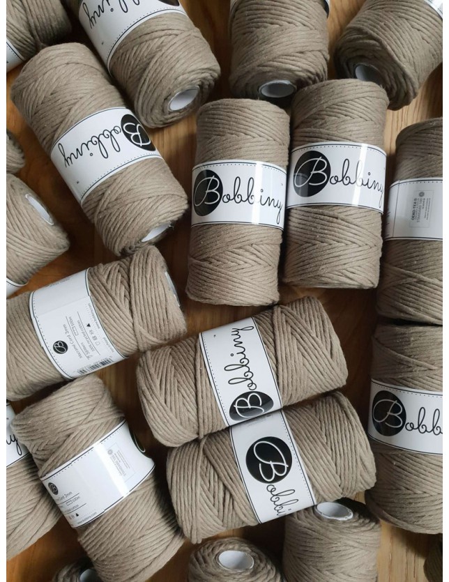 Coffee Makramee-Kordel 3 mm 100m Bobbiny
