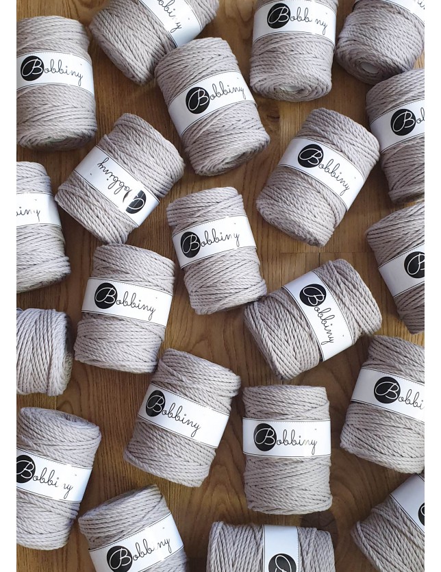 Pearl Makramee-Schnur 3ply 5 mm 100m Bobbiny