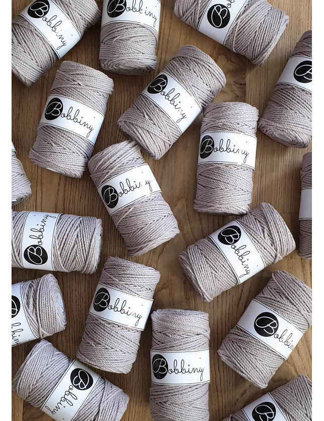 Perłowy sznurek do makramy 3ply 3mm 100m Bobbiny