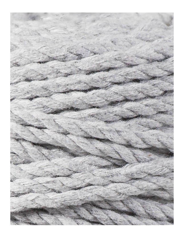 Light Grey 3ply macrame cotton rope 5mm 100m Bobbiny