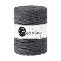 Charcoal 3ply macrame cotton rope 5mm 100m Bobbiny