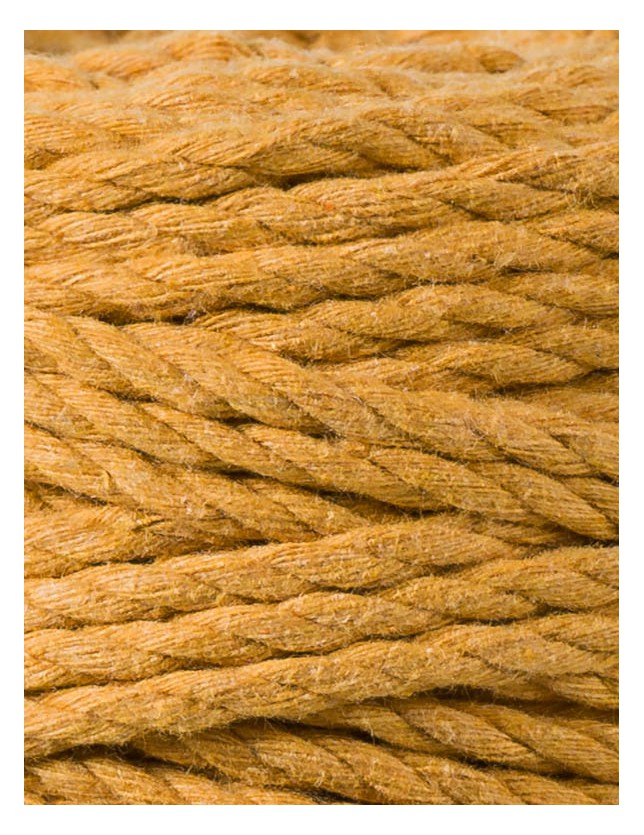 Senffarbene Makramee-Schnur, 3-lagig, 5 mm, 100 m Spulen