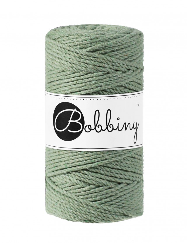 Eucalyptus Green Makramee-Schnur 3ply 3 mm 100m Bobbiny