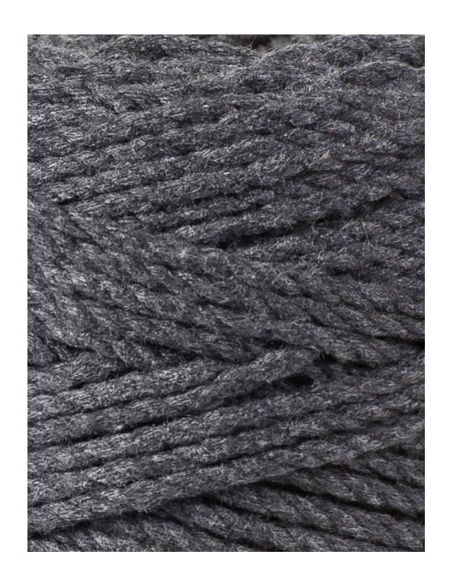 Charcoal Makramee-Schnur 3ply 3 mm 100m Bobbiny
