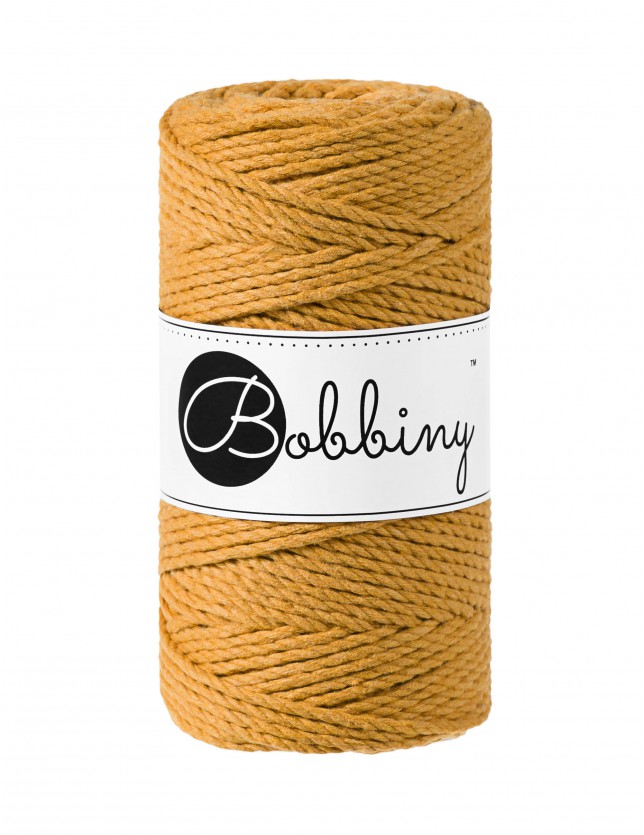 Mustard Makramee-Schnur 3ply 3 mm 100m Bobbiny