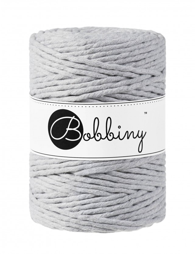Light Grey macrame cotton cord 5mm 100m Bobbiny
