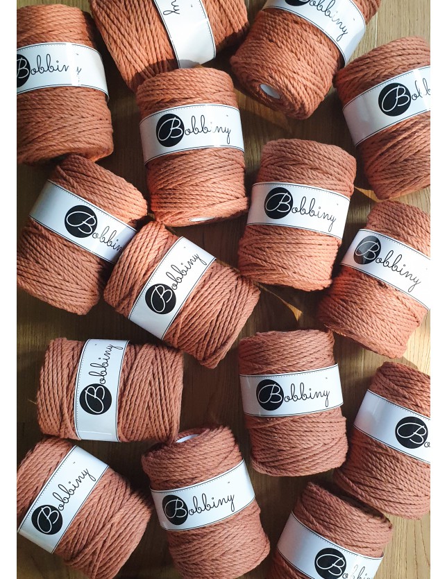 Terracotta sznurek do makramy 3ply 5mm 100m Bobbiny