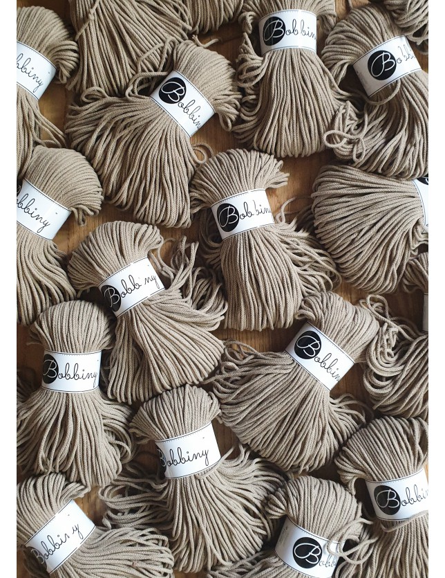 Sand cotton cord 3mm 100m Bobbiny