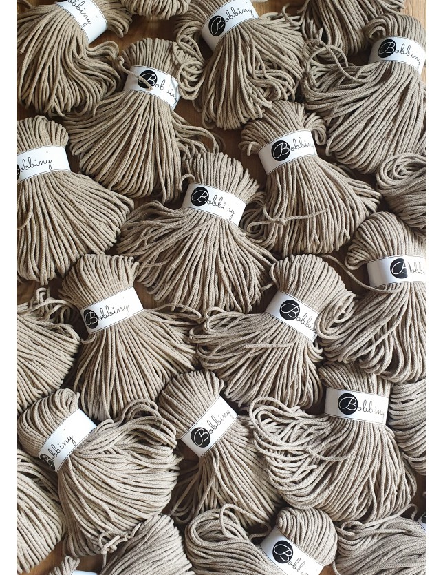 Sand cotton cord 5mm 100m Bobbiny