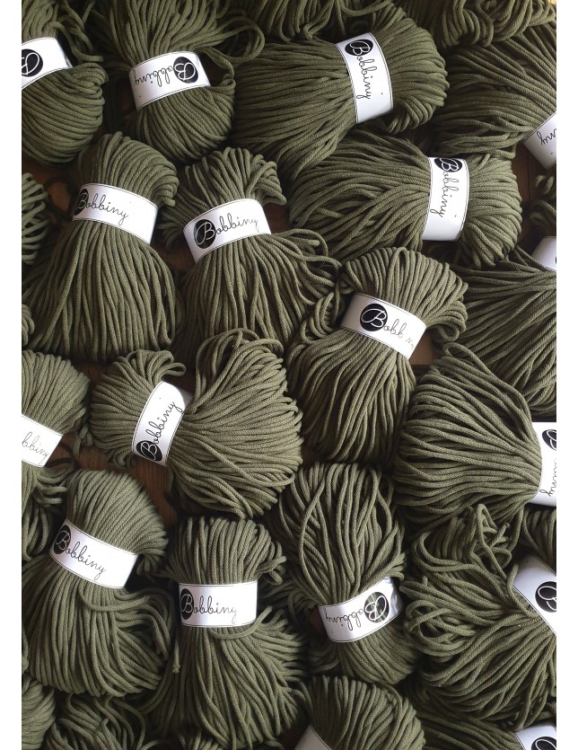 Avocado cotton cord 5mm 100m Bobbiny