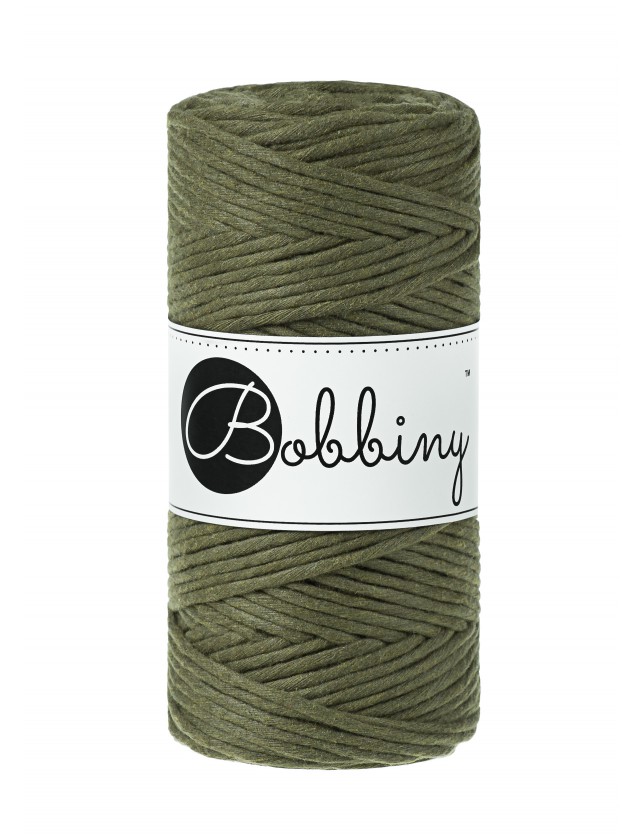 Avocado macrame cotton cord 3mm 100m Bobbiny