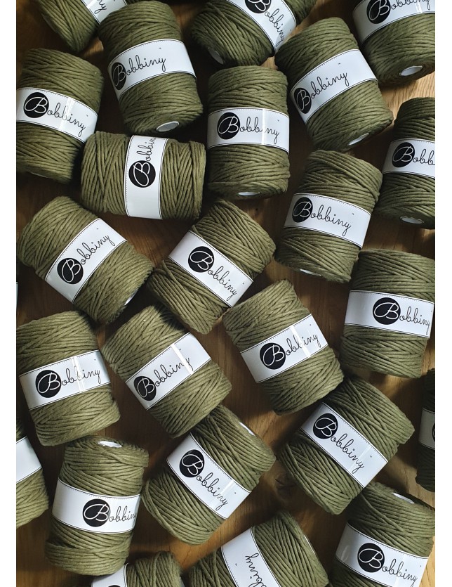 Avocado macrame cotton cord 5mm 100m Bobbiny