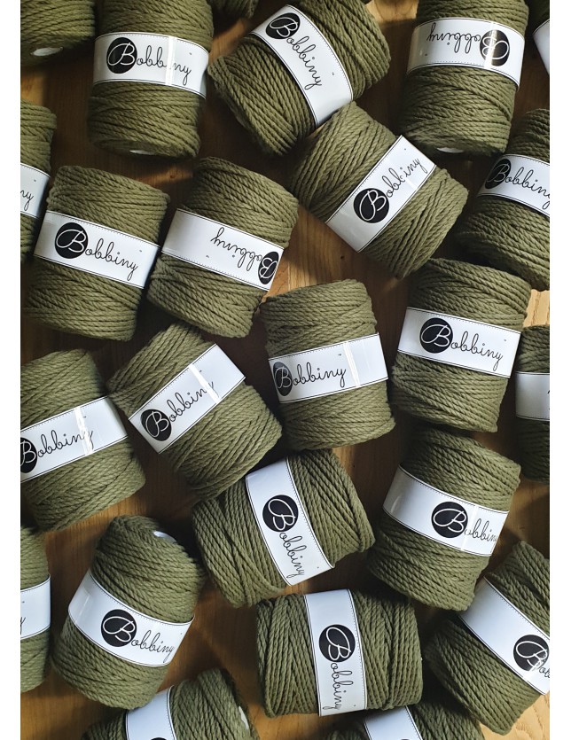 Avocado 3ply macrame cotton rope 5mm 100m Bobbiny