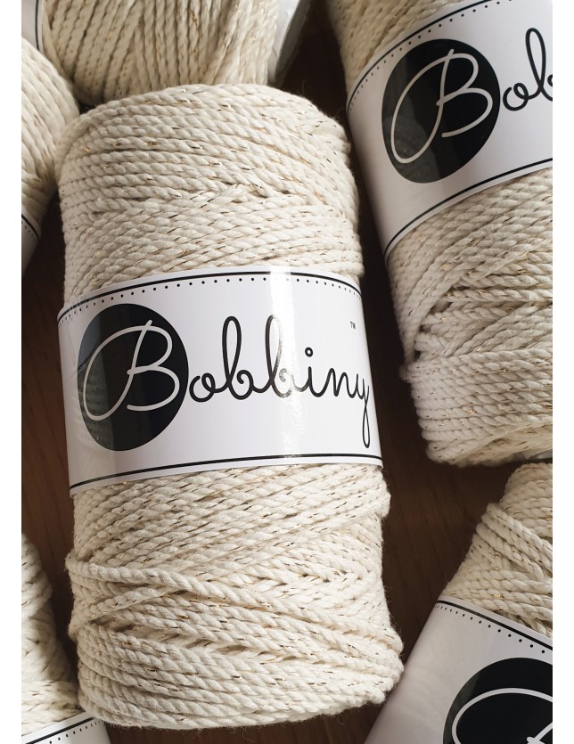 Golden Natural Makramee-Schnur 3ply 3 mm 100m Bobbiny