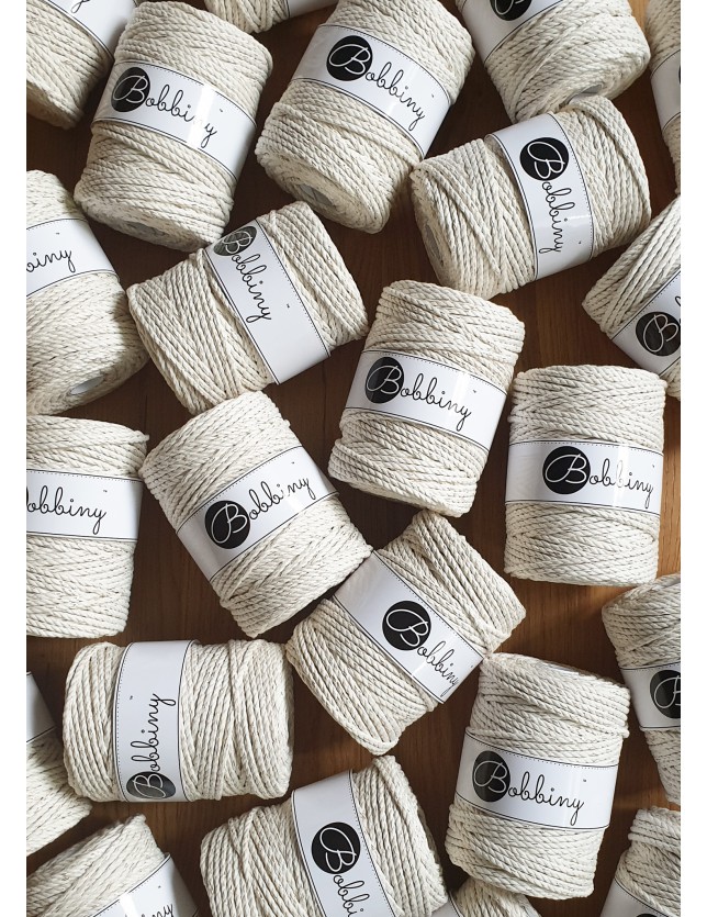 Naturalne Złoto sznurek do makramy 3ply 5mm 100m Bobbiny