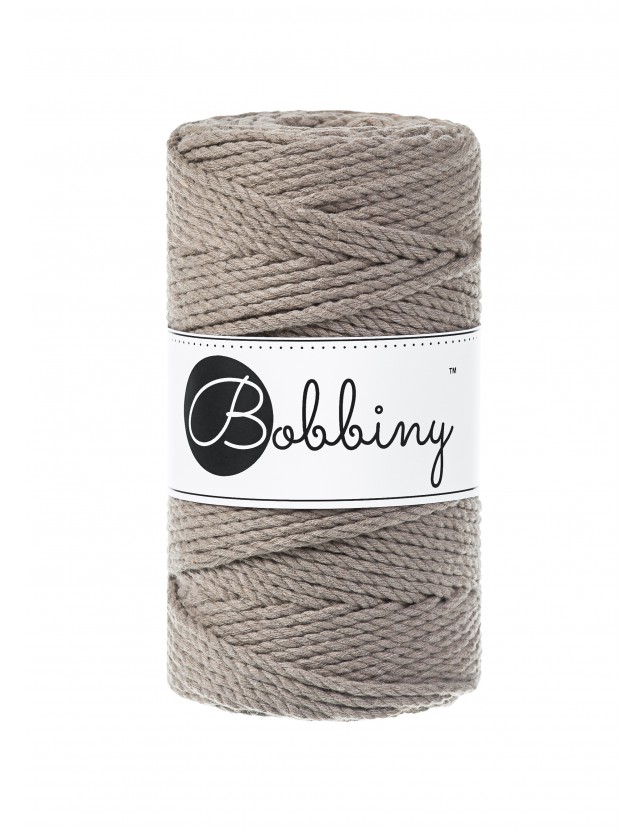 Coffee 3ply macrame cord 3mm 100m