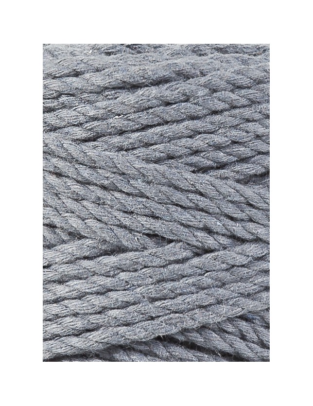 Steel 3ply macrame cotton rope 3mm 100m Bobbiny