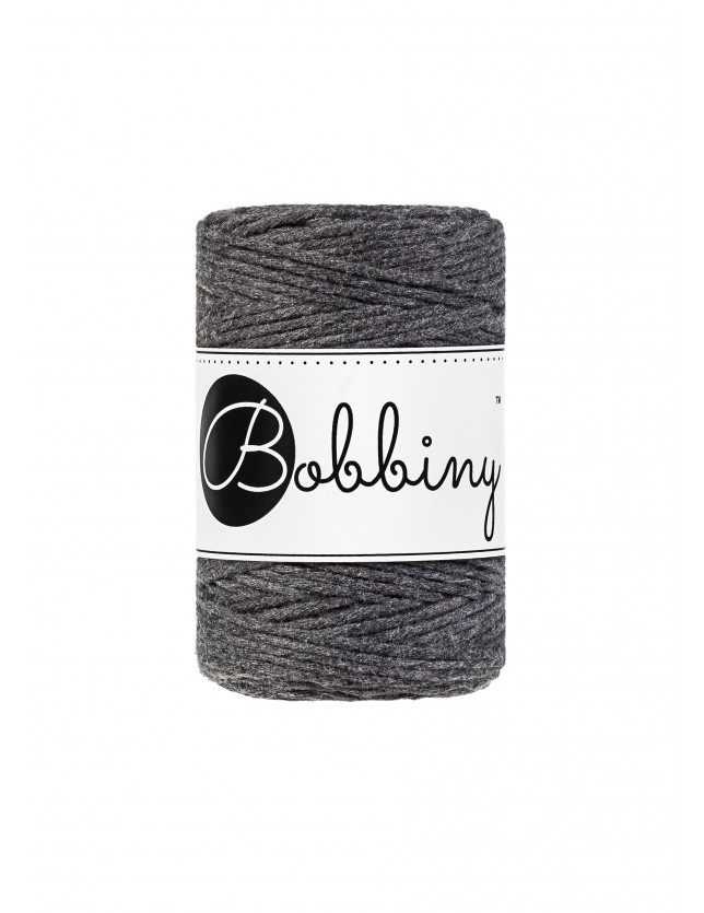 Charcoal Makramee-Kordel 1.5mm 100m Bobbiny