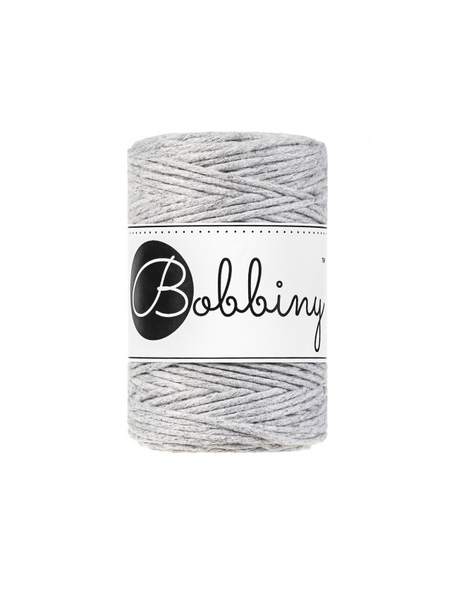 Light Grey macrame cotton cord 1.5mm 100m Bobbiny
