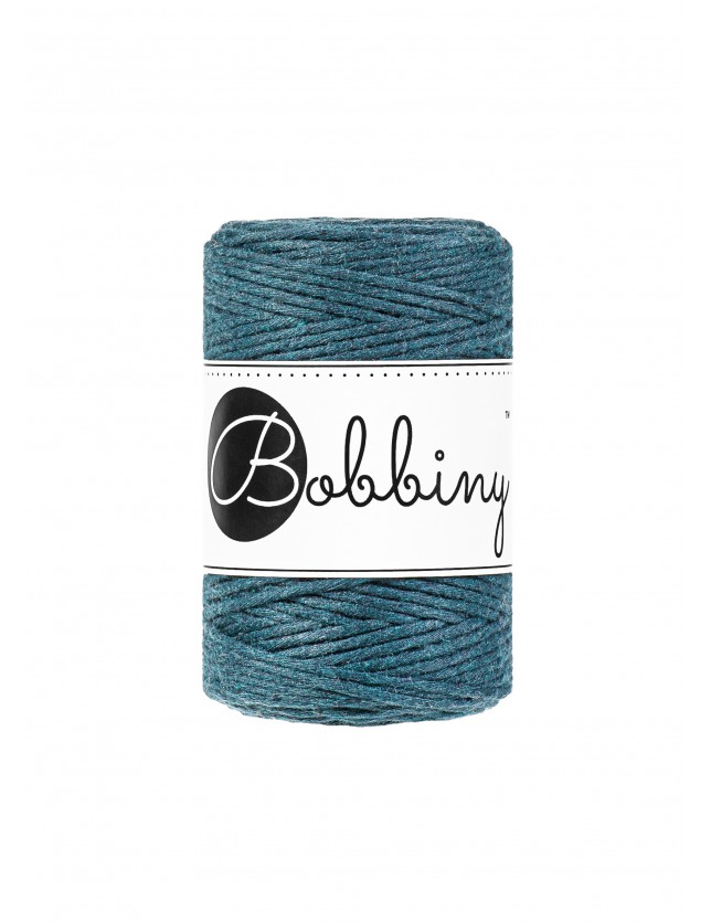 Peacock Blue macrame cotton cord 1.5mm 100m Bobbiny