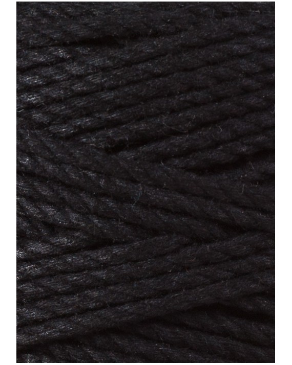 Black Makramee-Schnur 3ply 3 mm 100m Bobbiny