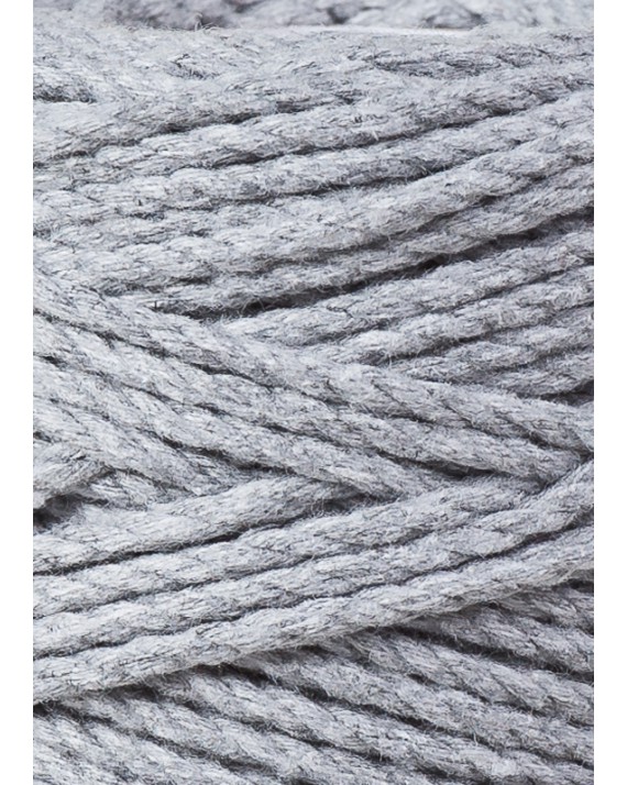 Silver 3ply macrame cotton rope 3mm 100m Bobbiny