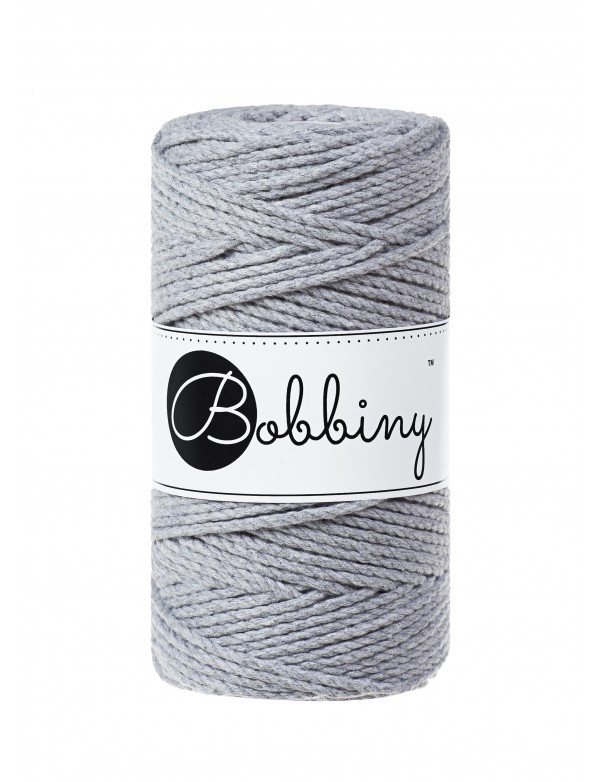 Srebrny sznurek do makramy 3ply 3mm 100m Bobbiny