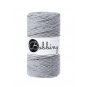 Silver 3ply macrame cotton rope 3mm 100m Bobbiny