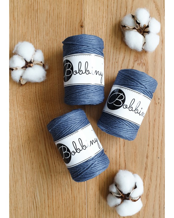 Jeans macrame cotton cord 1.5mm 100m Bobbiny