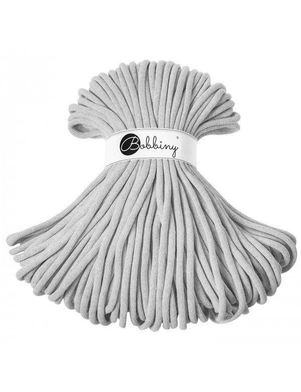 Grey macrame cotton cord 9mm 100m Bobbiny