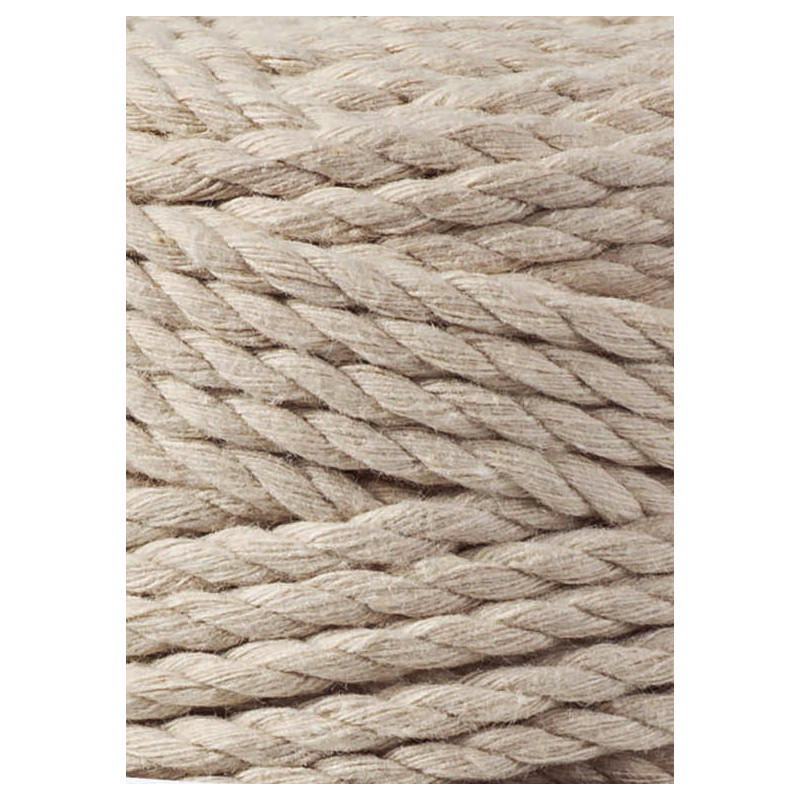 Beige Makramee-Schnur 3ply 3 mm 100m Bobbiny