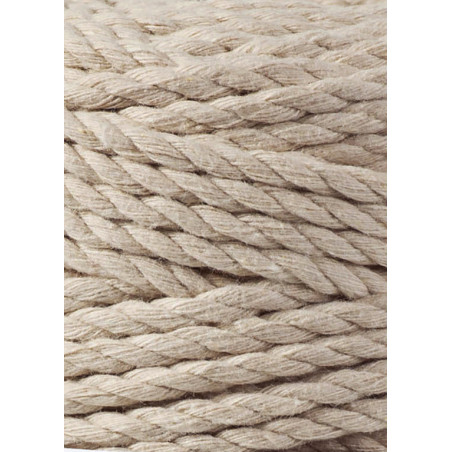 Beige Makramee-Schnur 3ply 3 mm 100m Bobbiny