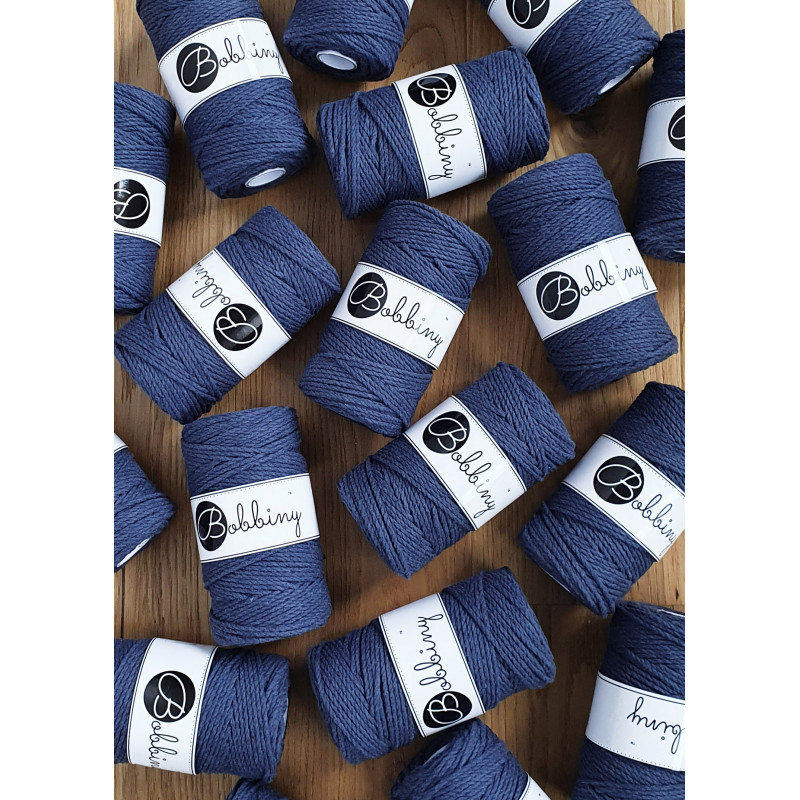 Jeans Makramee-Kordel 3ply 3 mm 100m Bobbiny