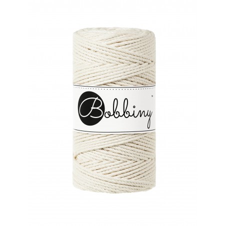 Natural 3ply macrame cotton rope 3mm 100m Bobbiny