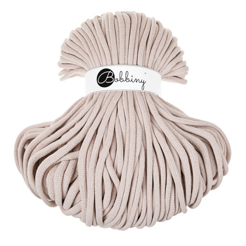 Nude braided cord 9mm 100m Bobbiny