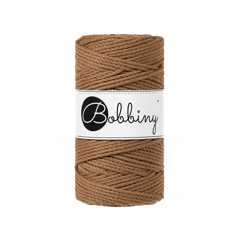 Caramel 3ply macrame cotton rope 3mm 100m Bobbiny