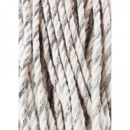 Srebrny Twist 3mm Sznurek do Makramy 3PLY- 50m Bobbiny