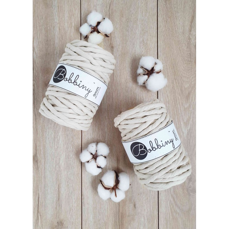 Beige Macrame Cord 9mm 30m Bobbiny