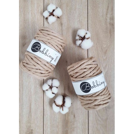 Piaskowy Sznurek do Makramy 9mm 30m Bobbiny