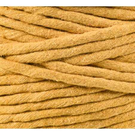 Senffarbene Baumwollschnur, 5 mm, 100 m Spulen