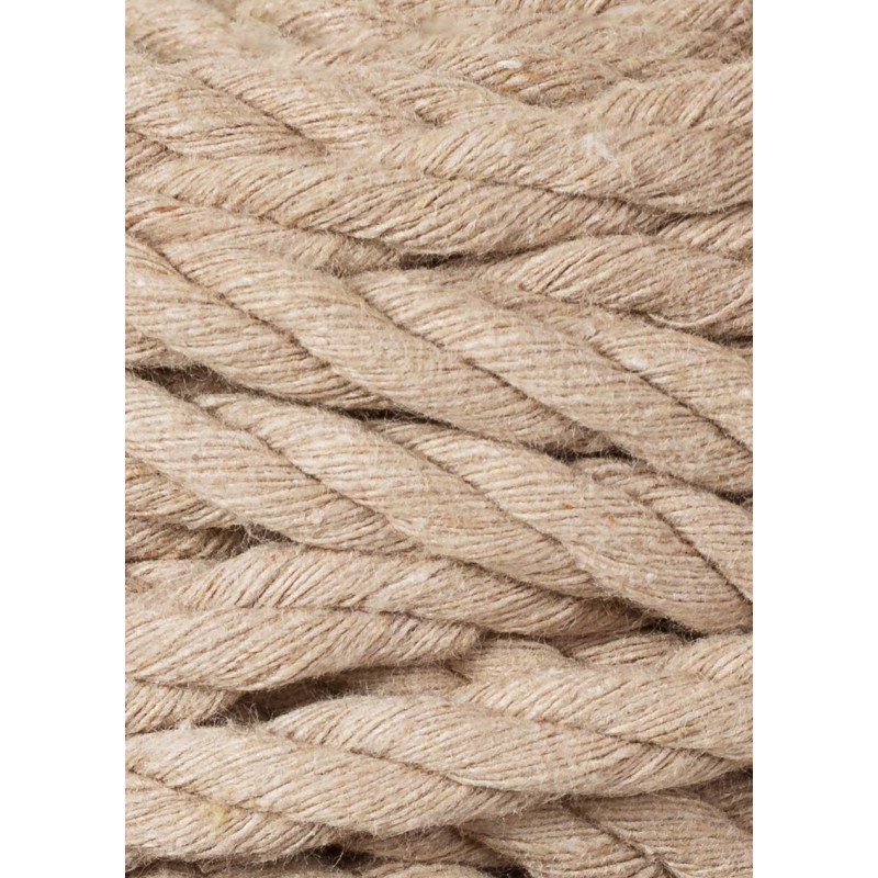 Piaskowy sznurek do makramy 3ply 9mm 30m Bobbiny