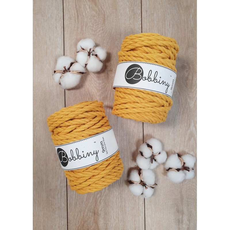 Mustard | Corde torsadée 3ply  9mm 100m | Bobbiny
