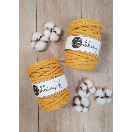 Musztardowy sznurek do makramy 3ply 9mm 30m Bobbiny