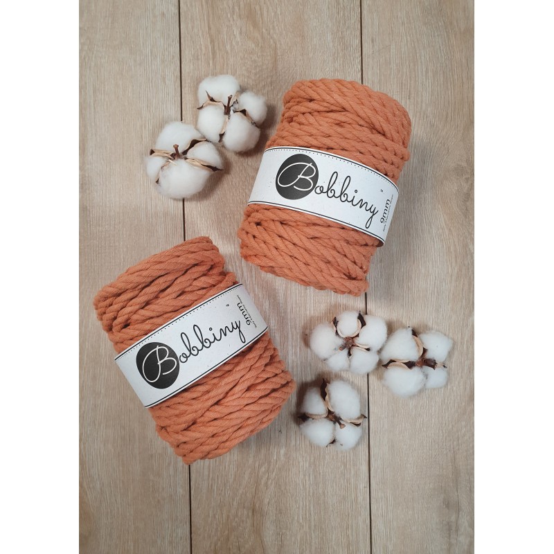 Terracotta | Corde torsadée 3ply  9mm 100m | Bobbiny